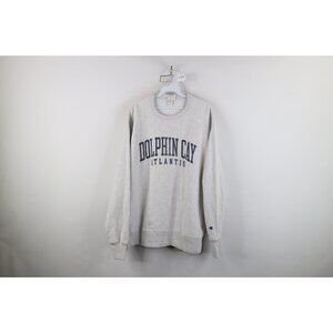 Champion Reverse Weave Mens XL Distressed Dolphin Cay Atlantis Sweatshirt Gray